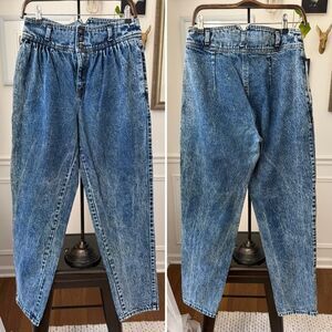 Vintage 80s 90s Zena Acid Wash High Waist Mom Cut Taper Jeans 10 11